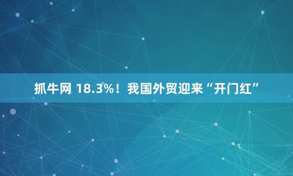 抓牛网 18.3%！我国外贸迎来“开门红”