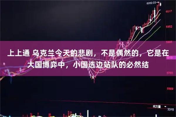 上上通 乌克兰今天的悲剧，不是偶然的，它是在大国博弈中，小国选边站队的必然结